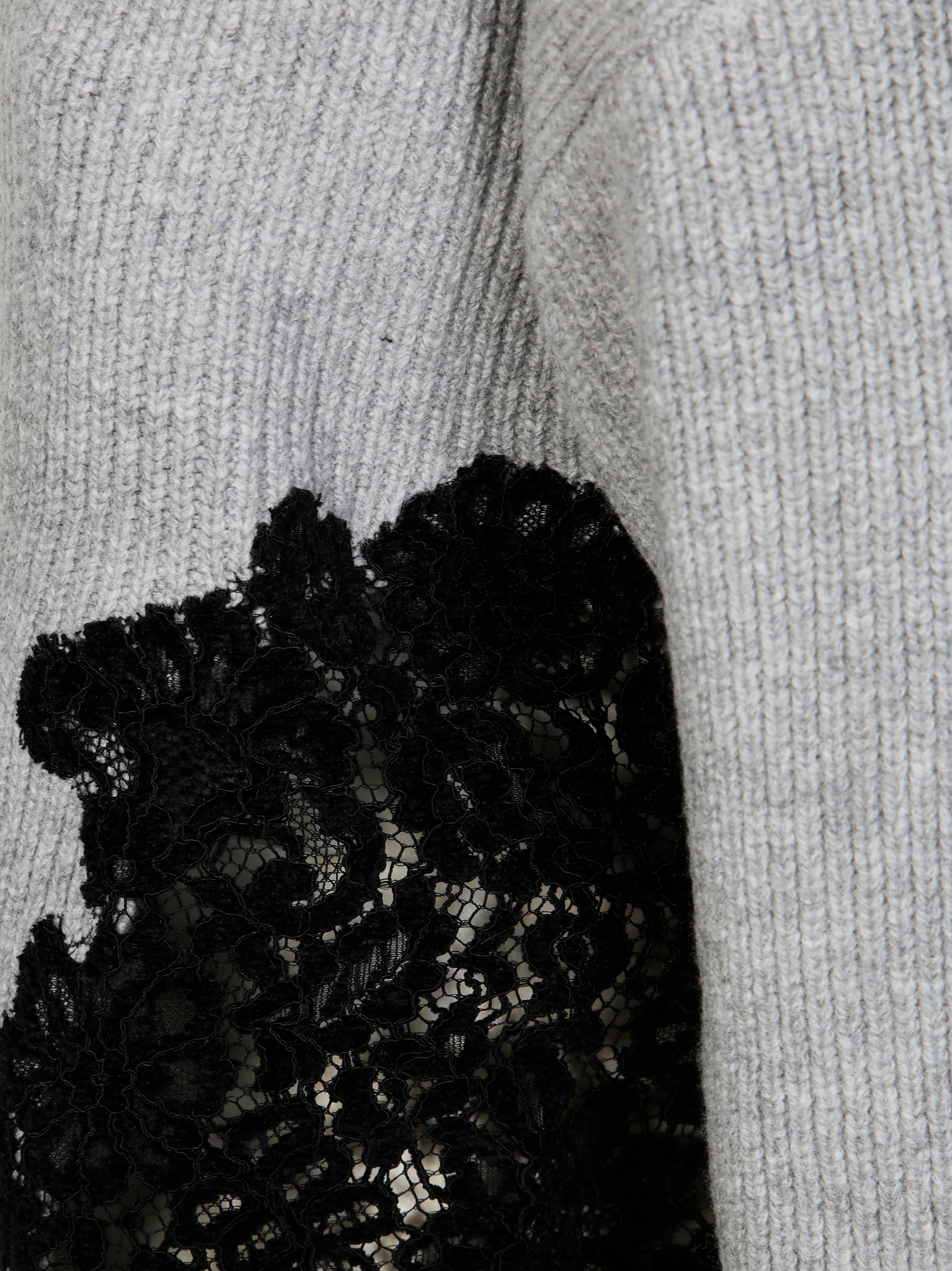 PINKO Crewneck Sweater with Lace Detail