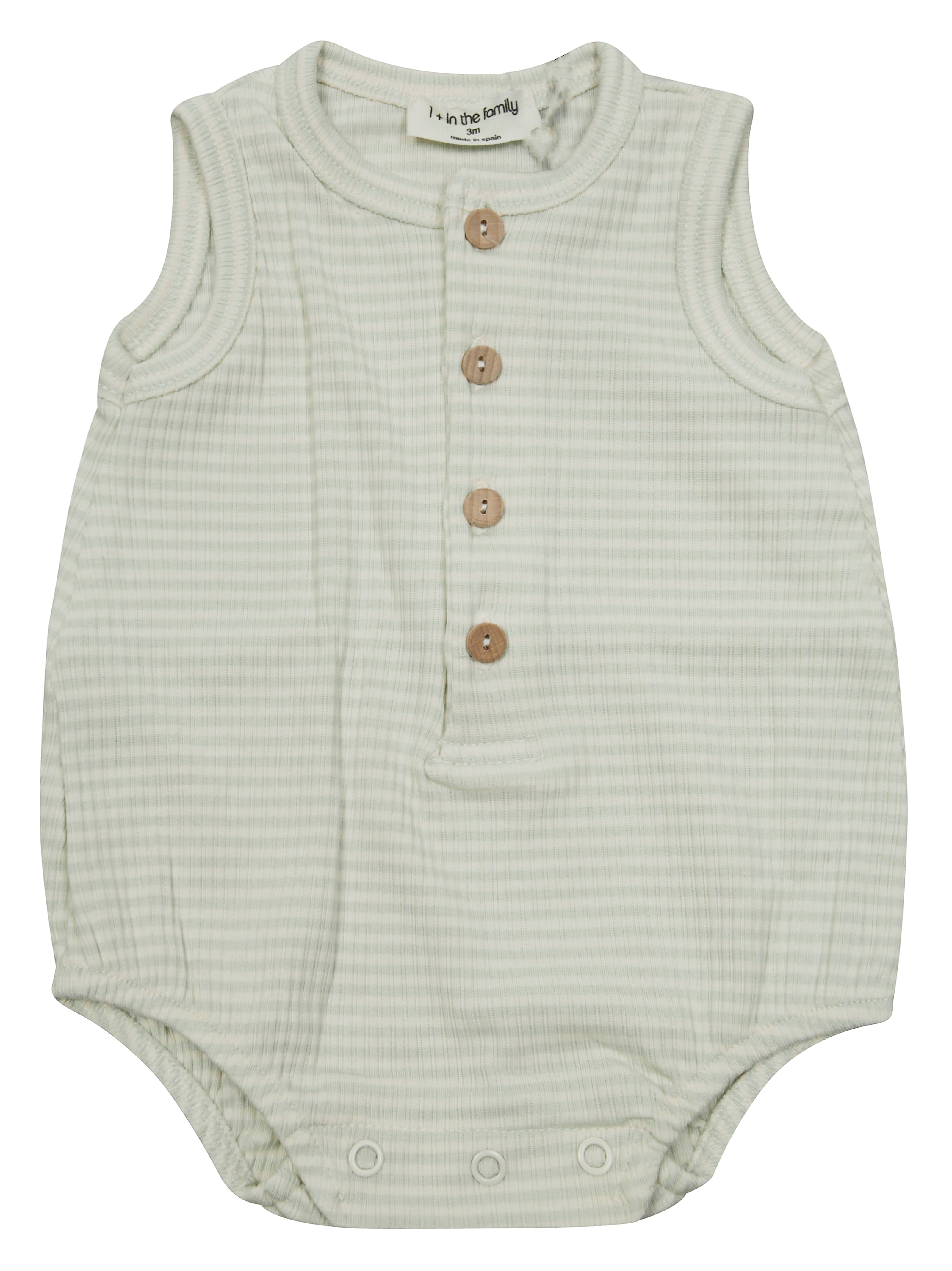1+IN THE FAMILY Mini Striped Romper with Button Detail