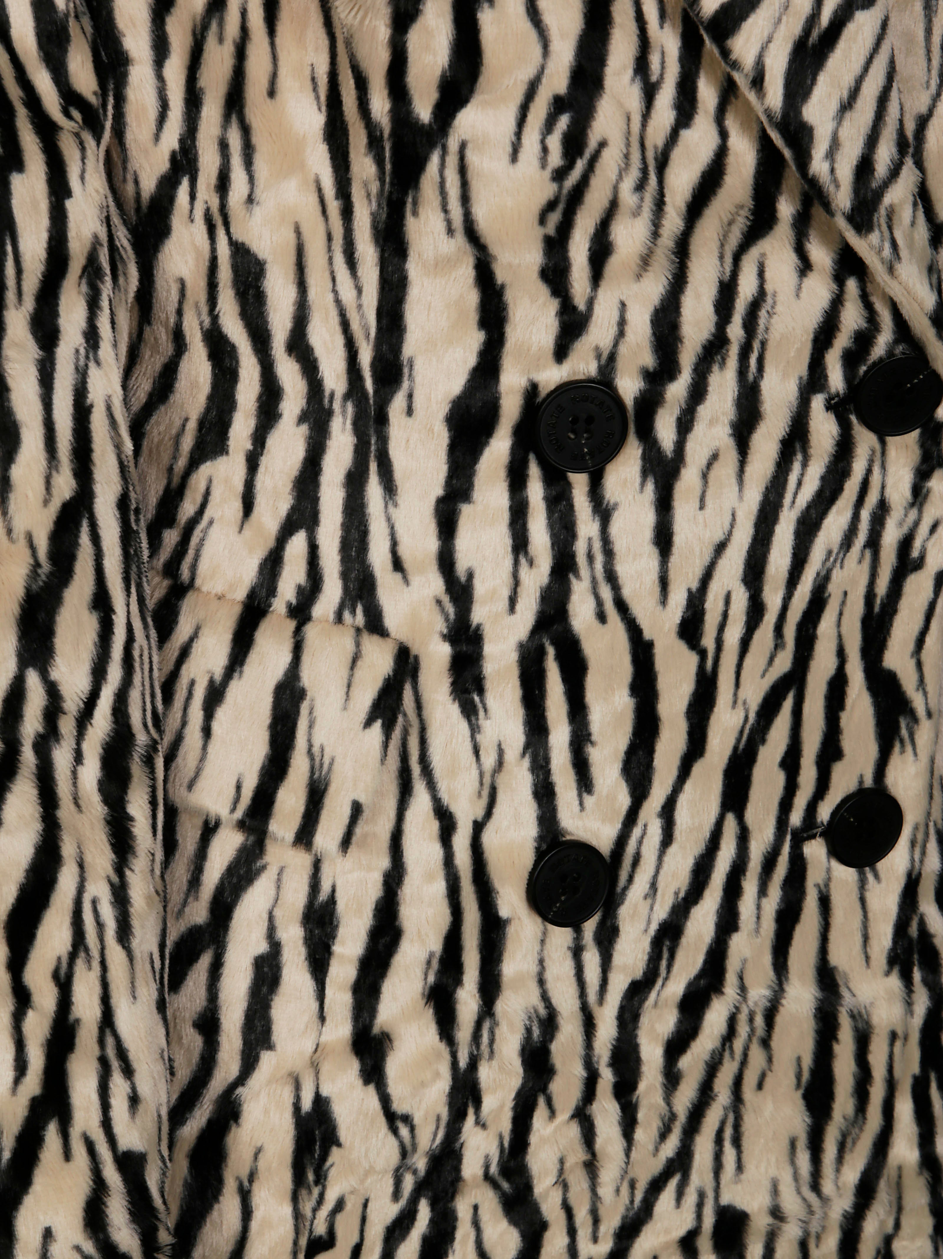 ROTATE Printed Faux Fur Jacket