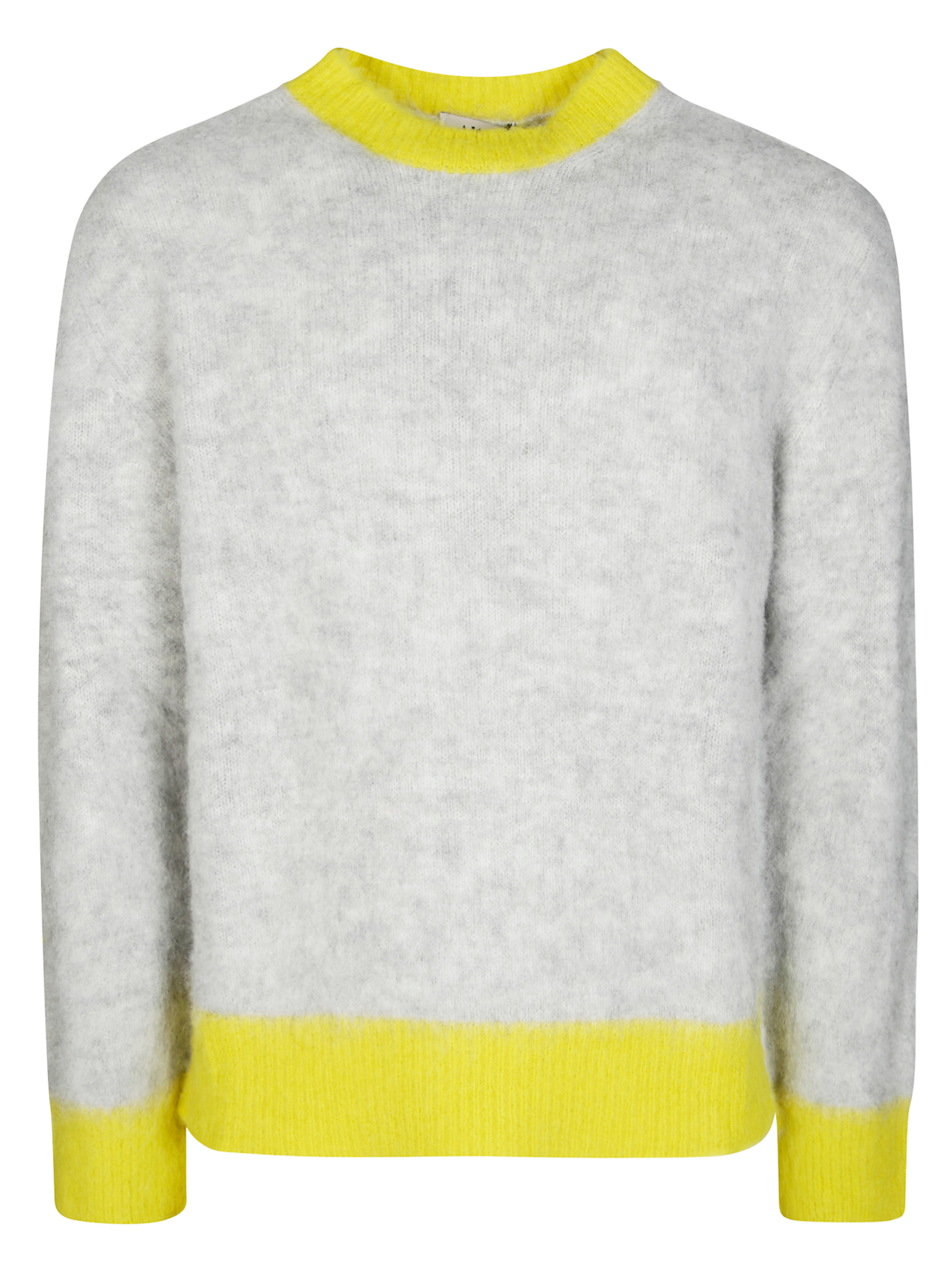 Altea Alpaca Crewneck Sweater with Yellow Accents - Women's