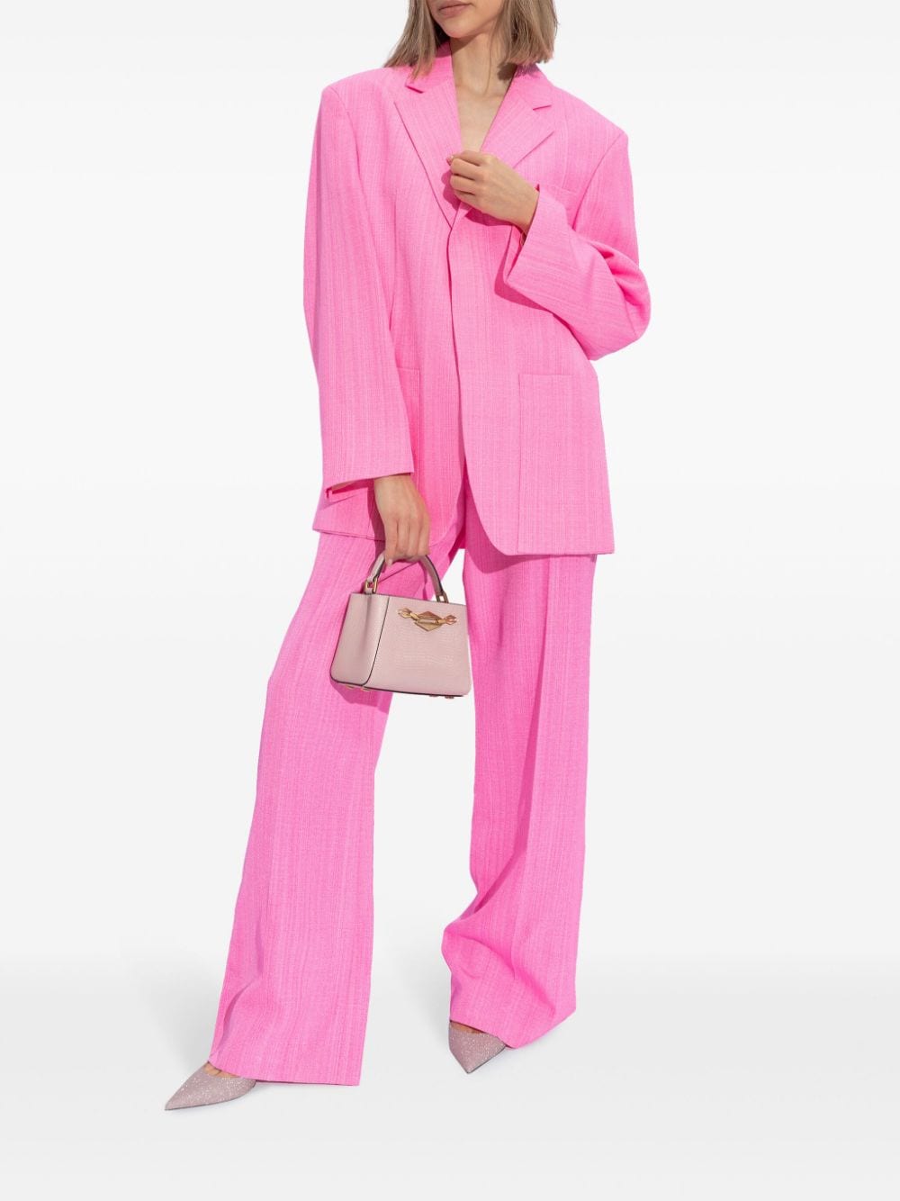 JIMMY CHOO Glittered Leather Flat with Crystal Embellishments - Women's Size 65