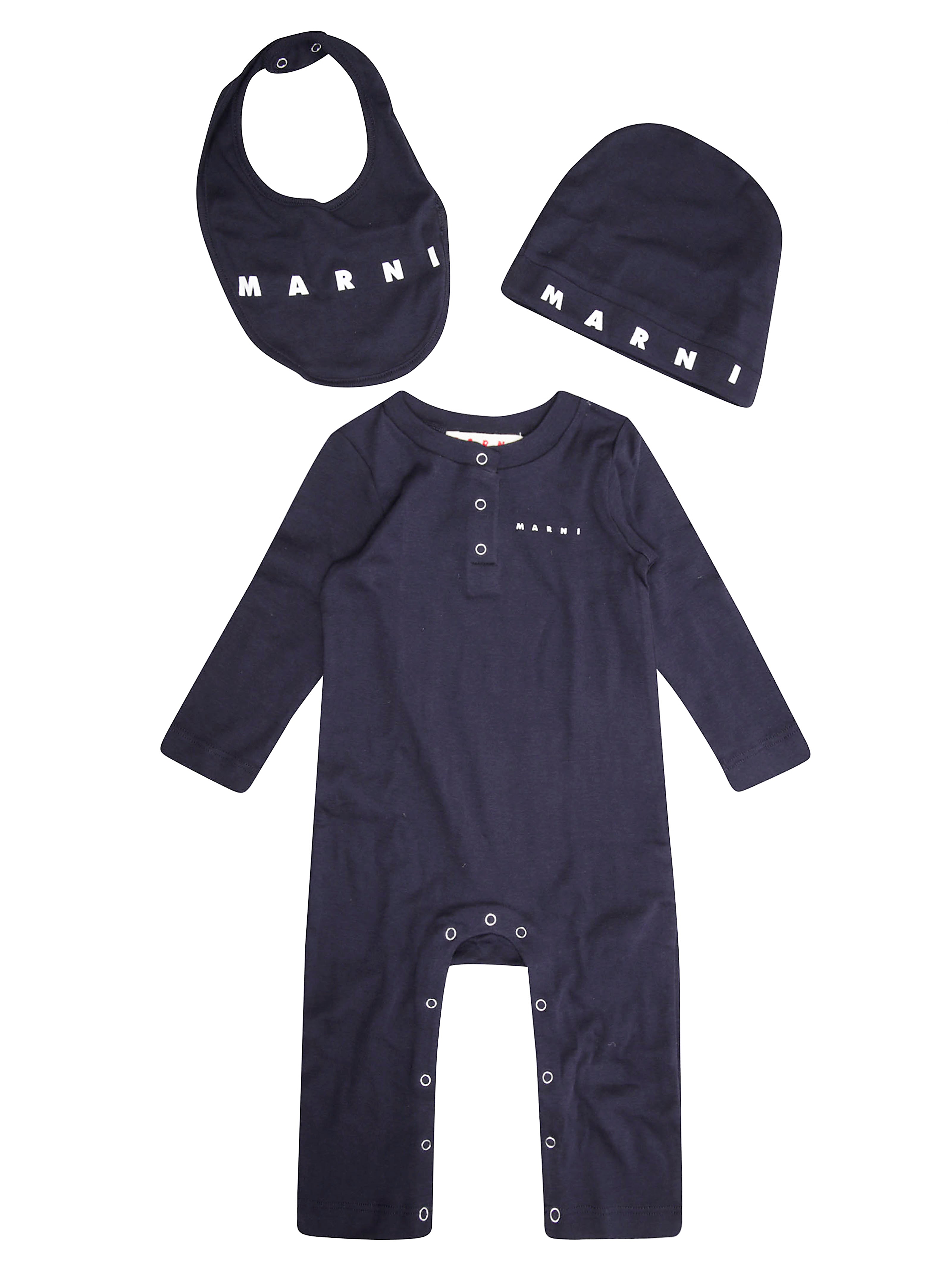 MARNI Mini Playsuit Gift Set with Bib and Hat