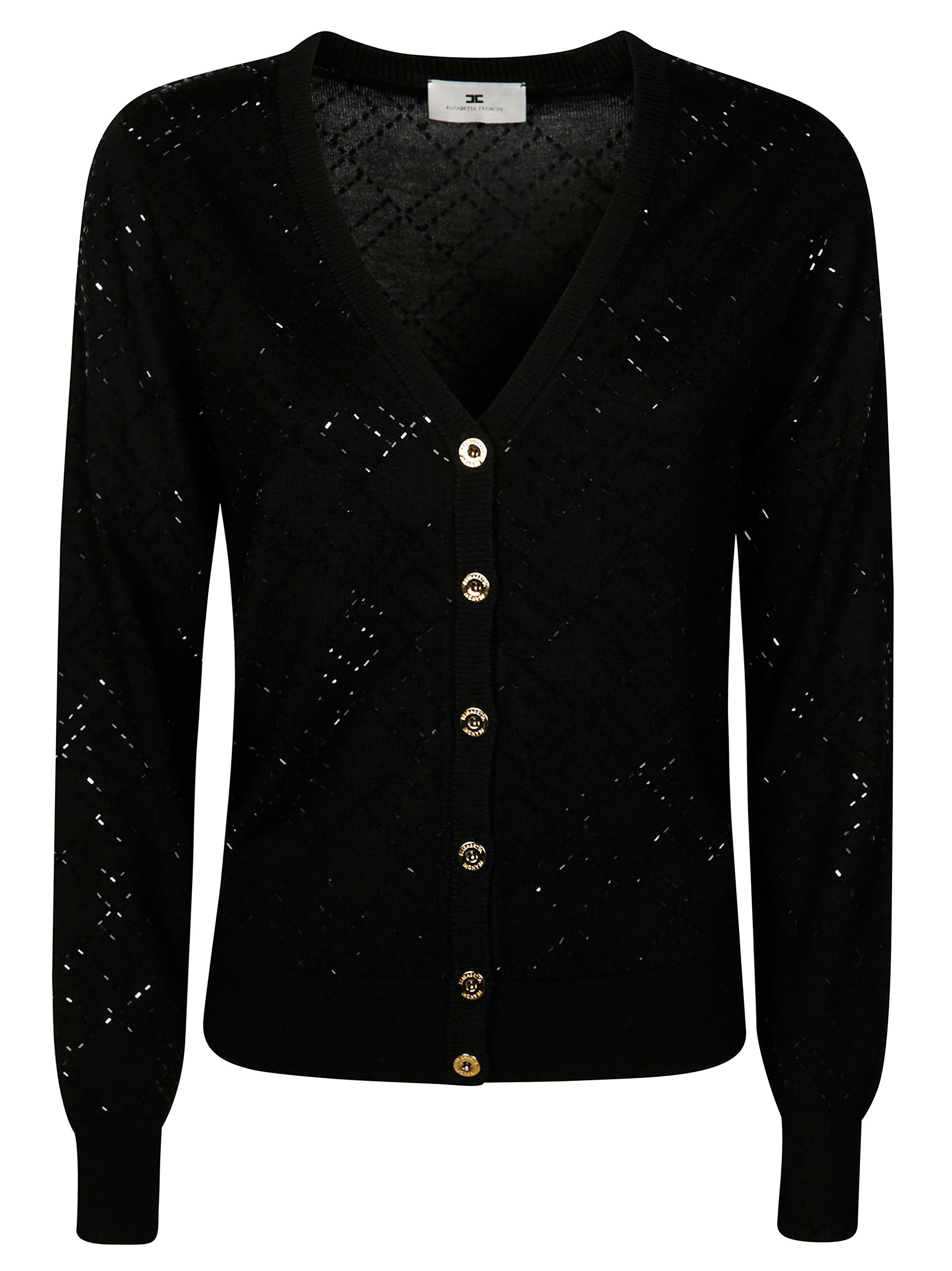 ELISABETTA FRANCHI Classic V-Neck Wool Cardigan for Men