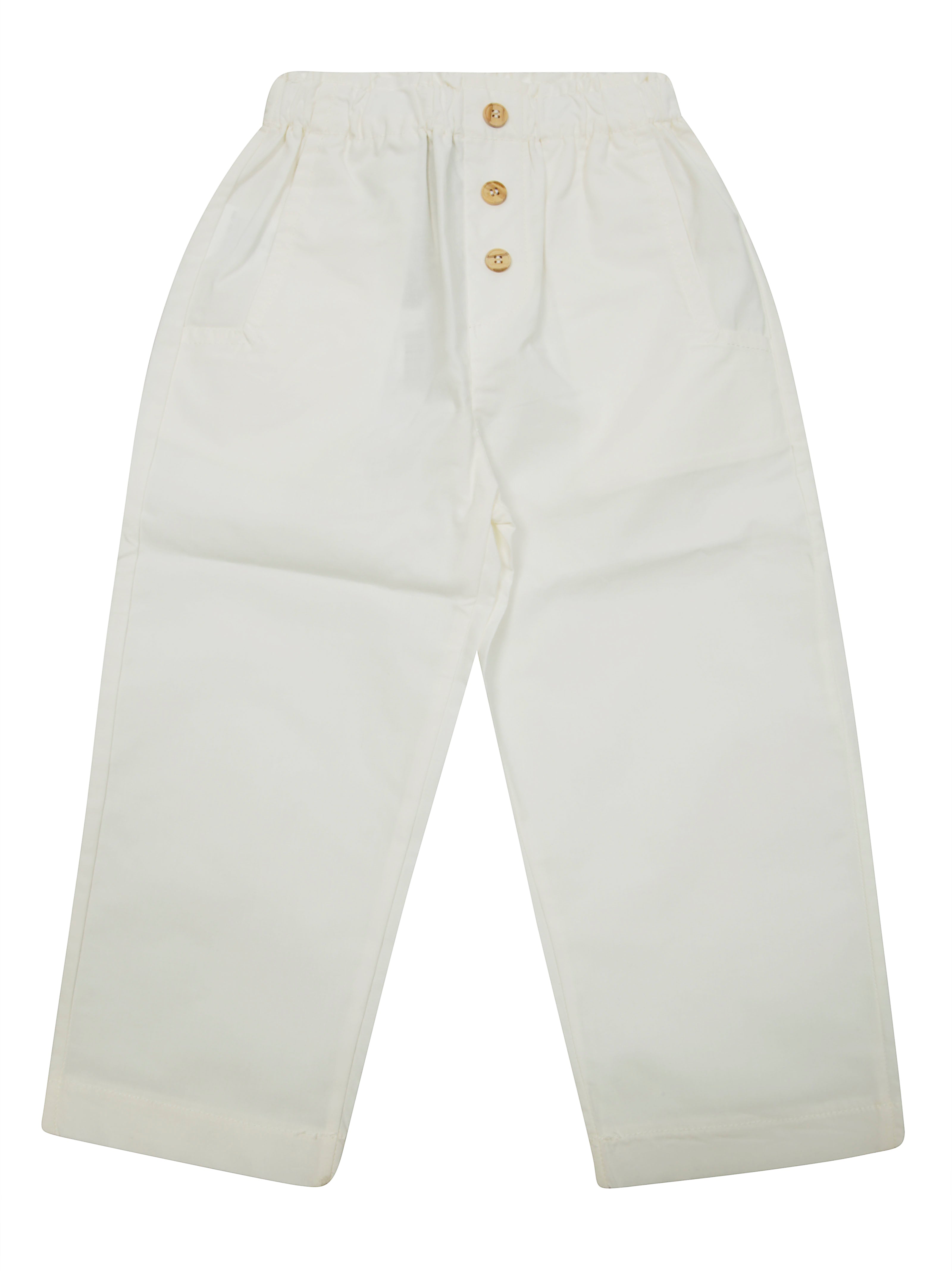 1+IN THE FAMILY Mini Popeline Trousers with Button Detailing