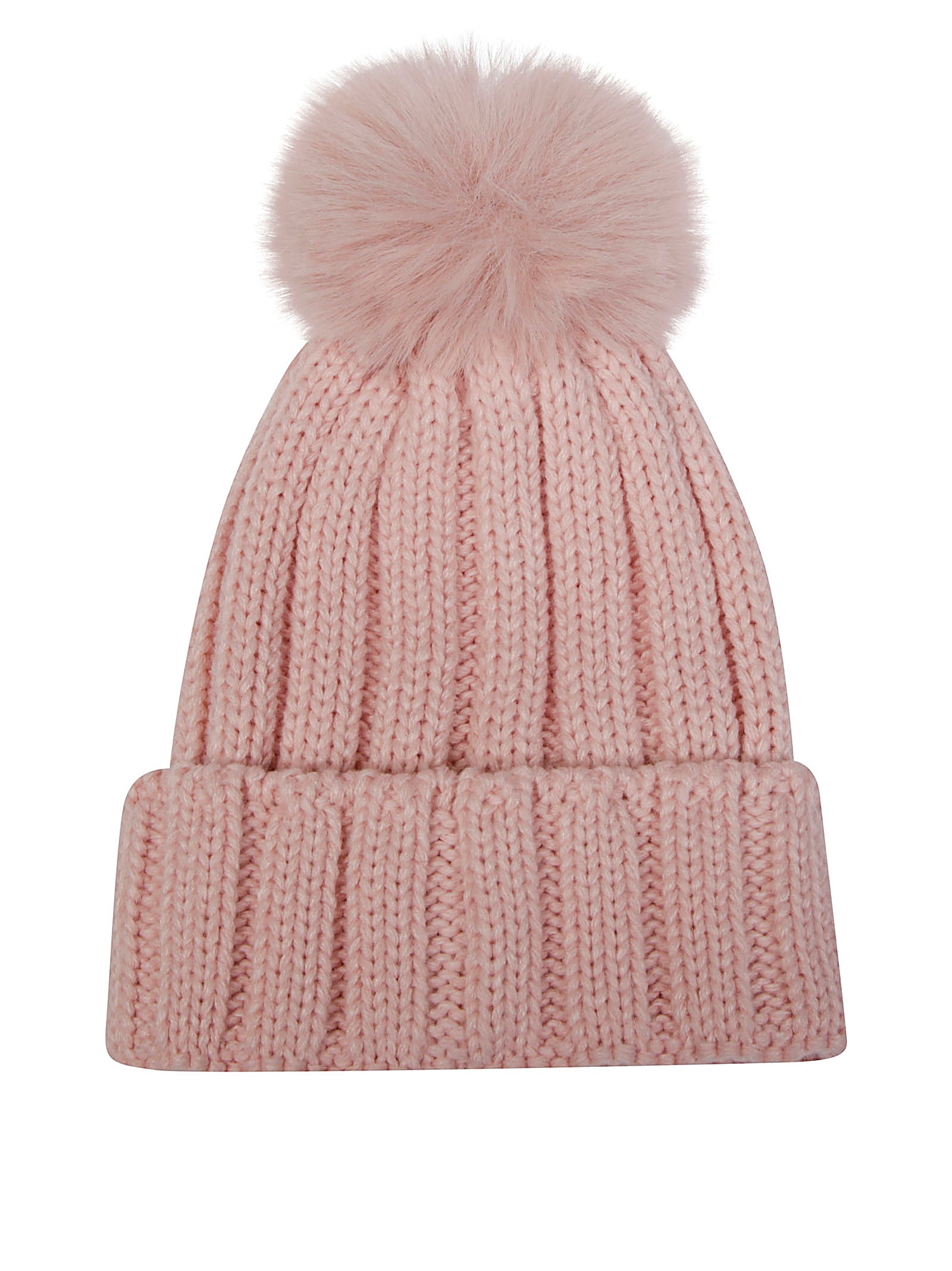 LIU JO KIDS Kids Mini Ribbed Knit Hat with Pom Pom