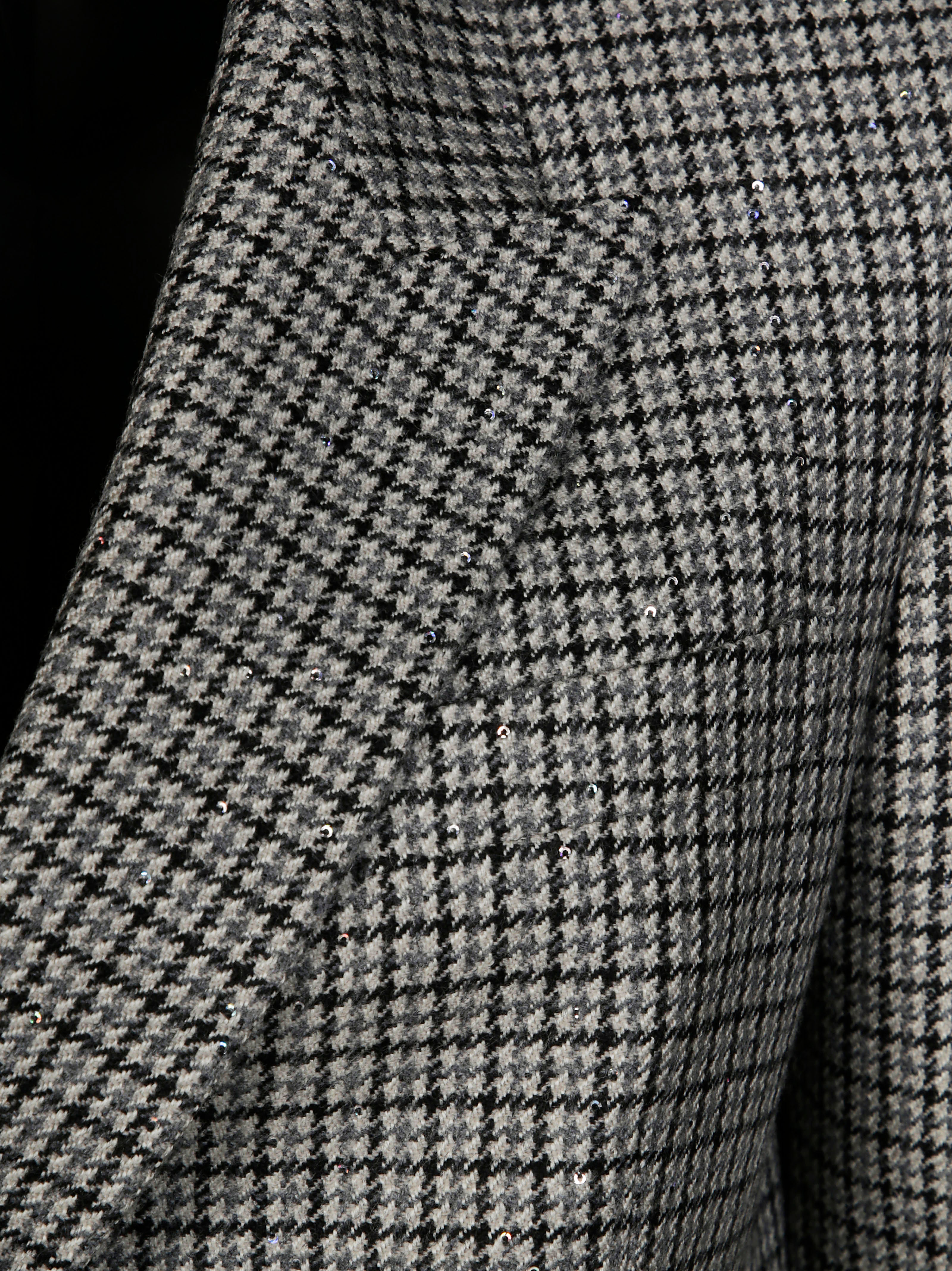 TAGLIATORE Double-Breasted Over Jacket with Micro Dots and Sequins