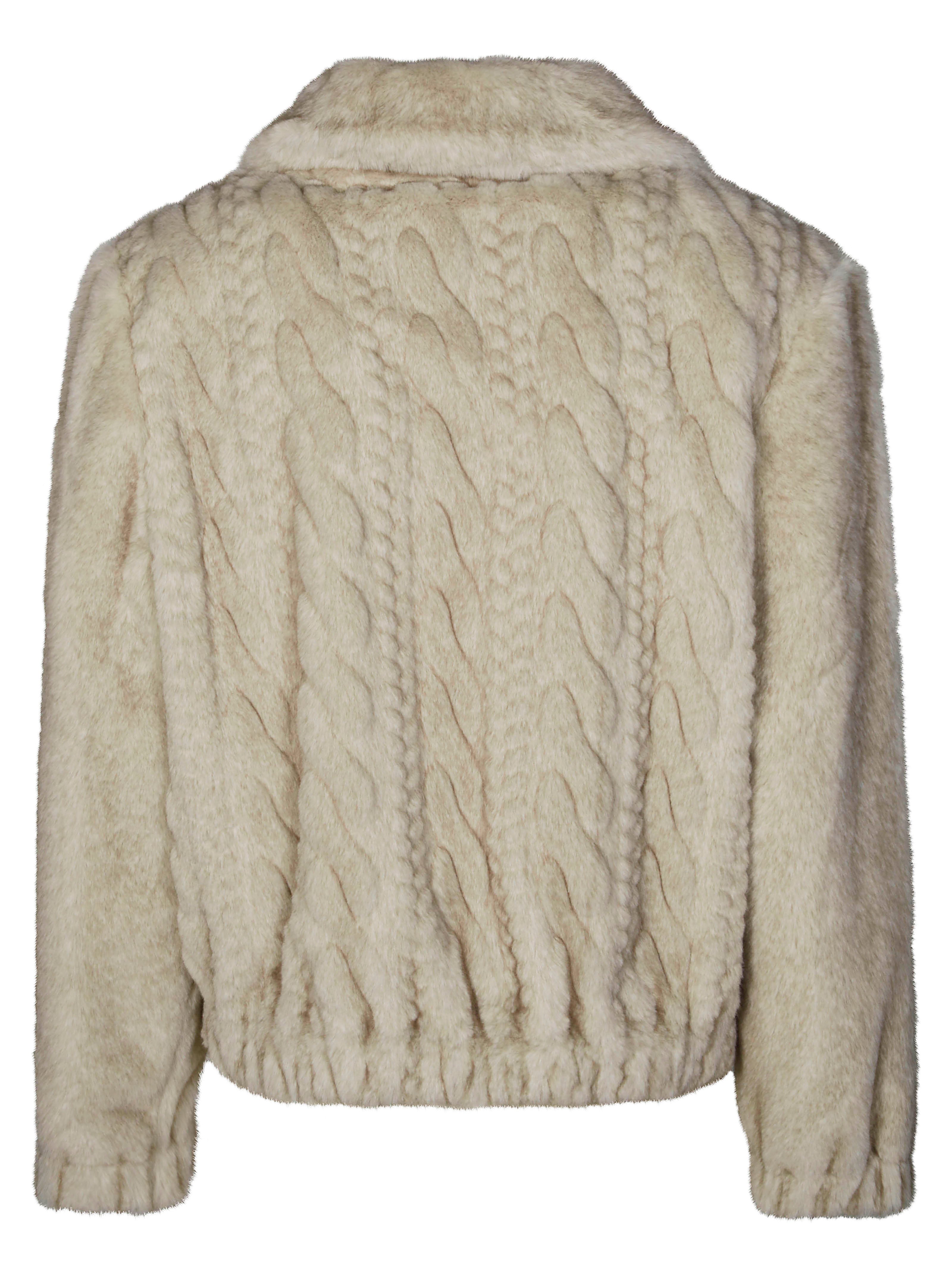 LIUJO Men's Eco Faux Fur Bomber Jacket