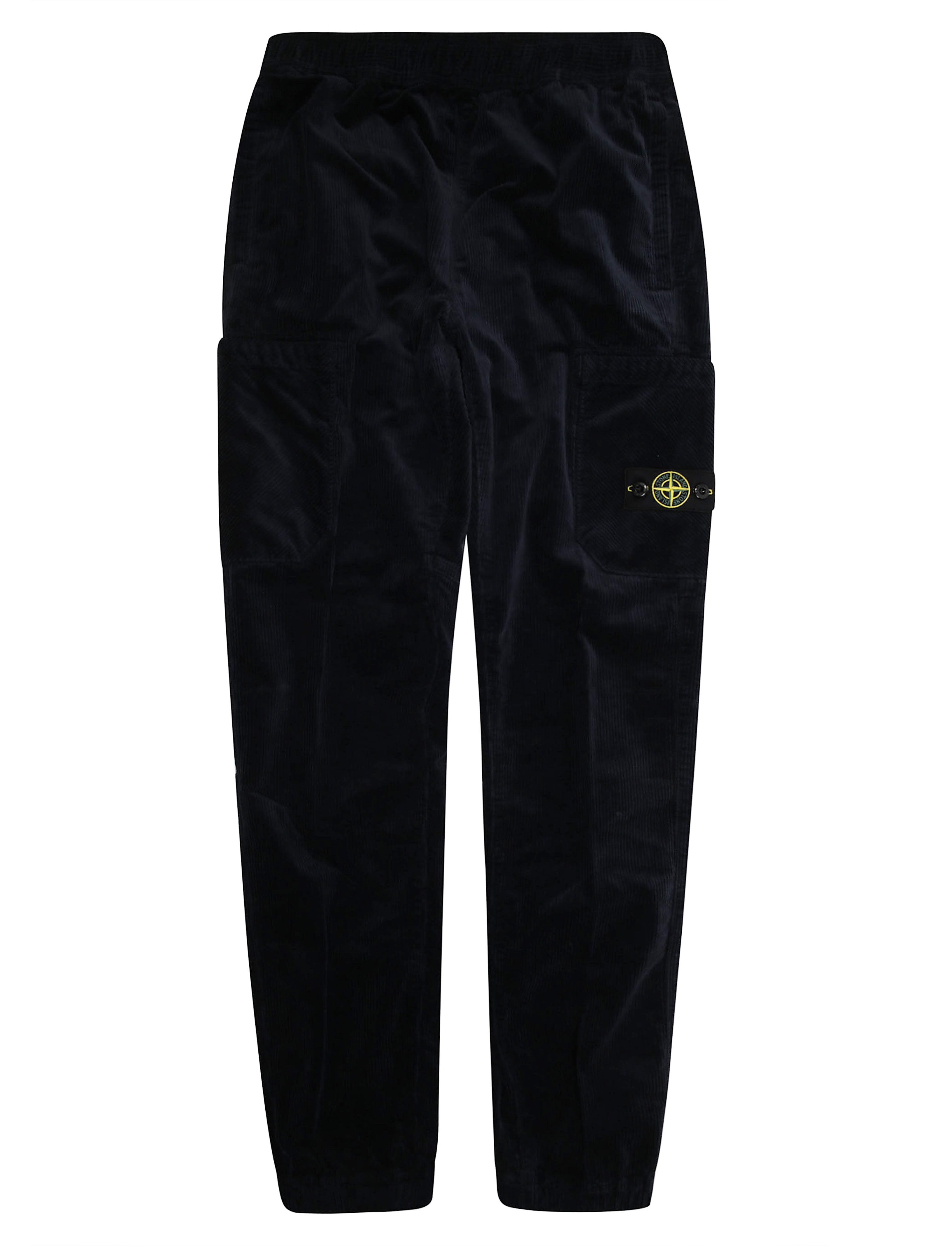 STONE ISLAND Cargo Velour Trousers with Logo Patch