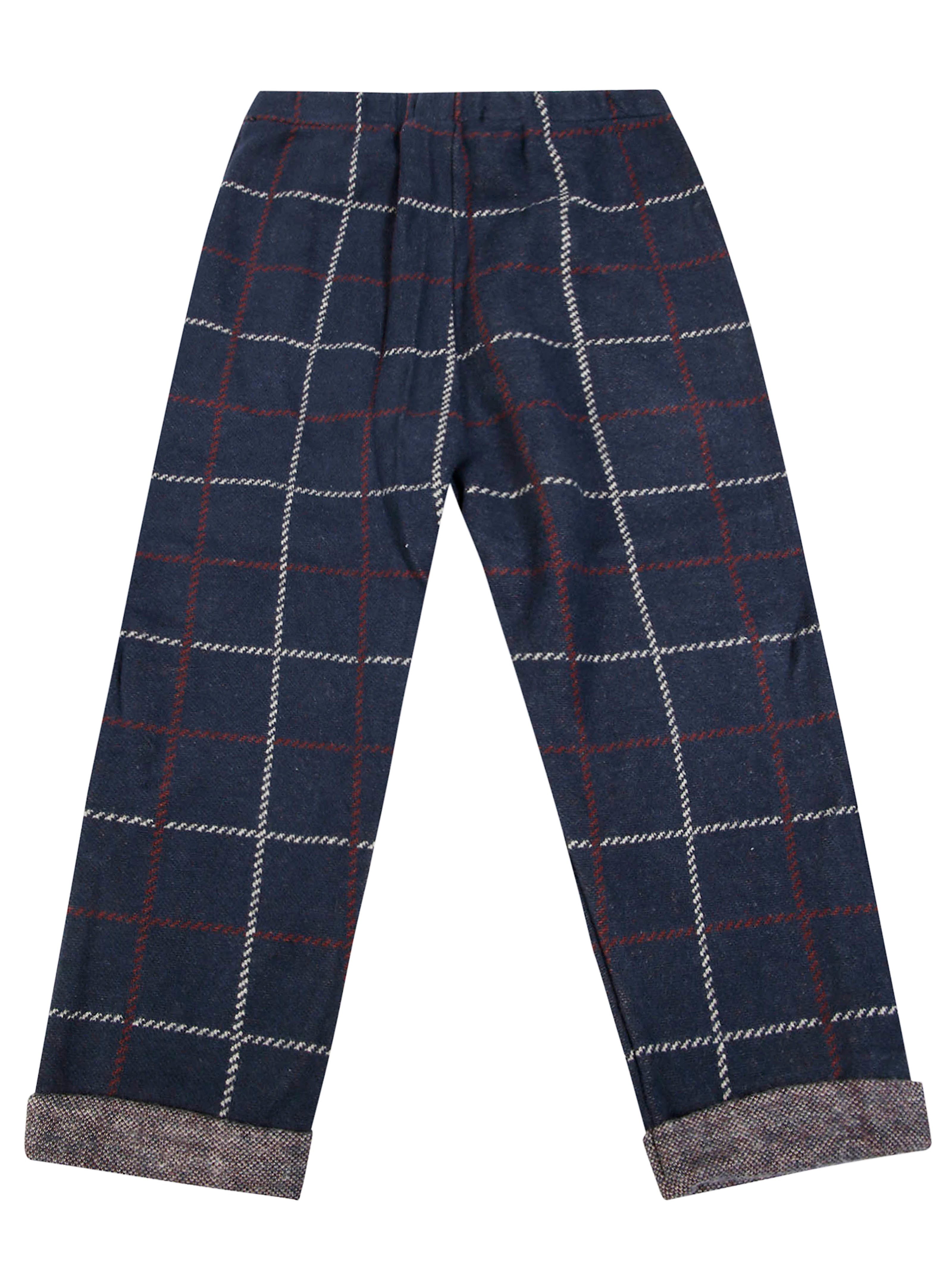1+IN THE FAMILY Maxi Check Trousers with Adjustable Waist