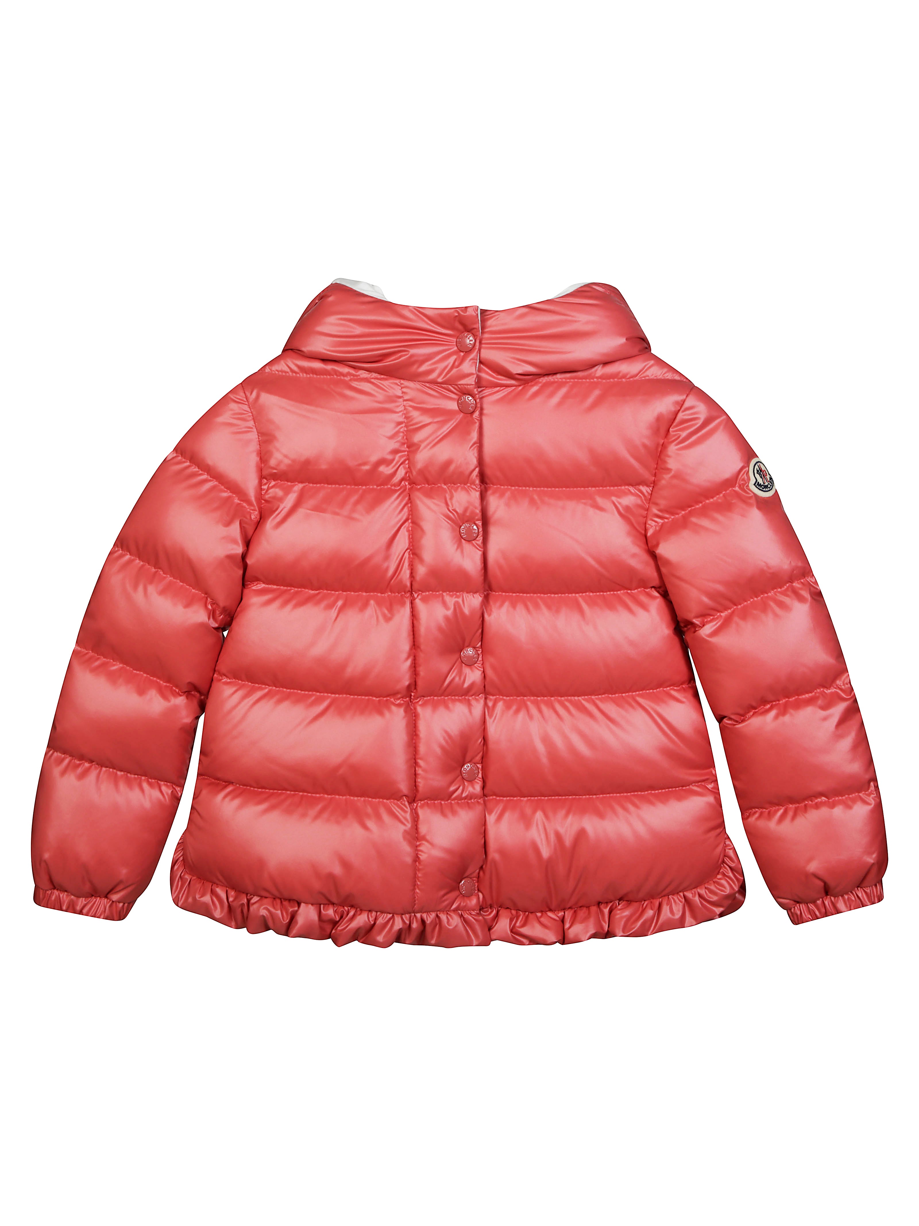 MONCLER Mini Long Hooded Jacket with Ruffles