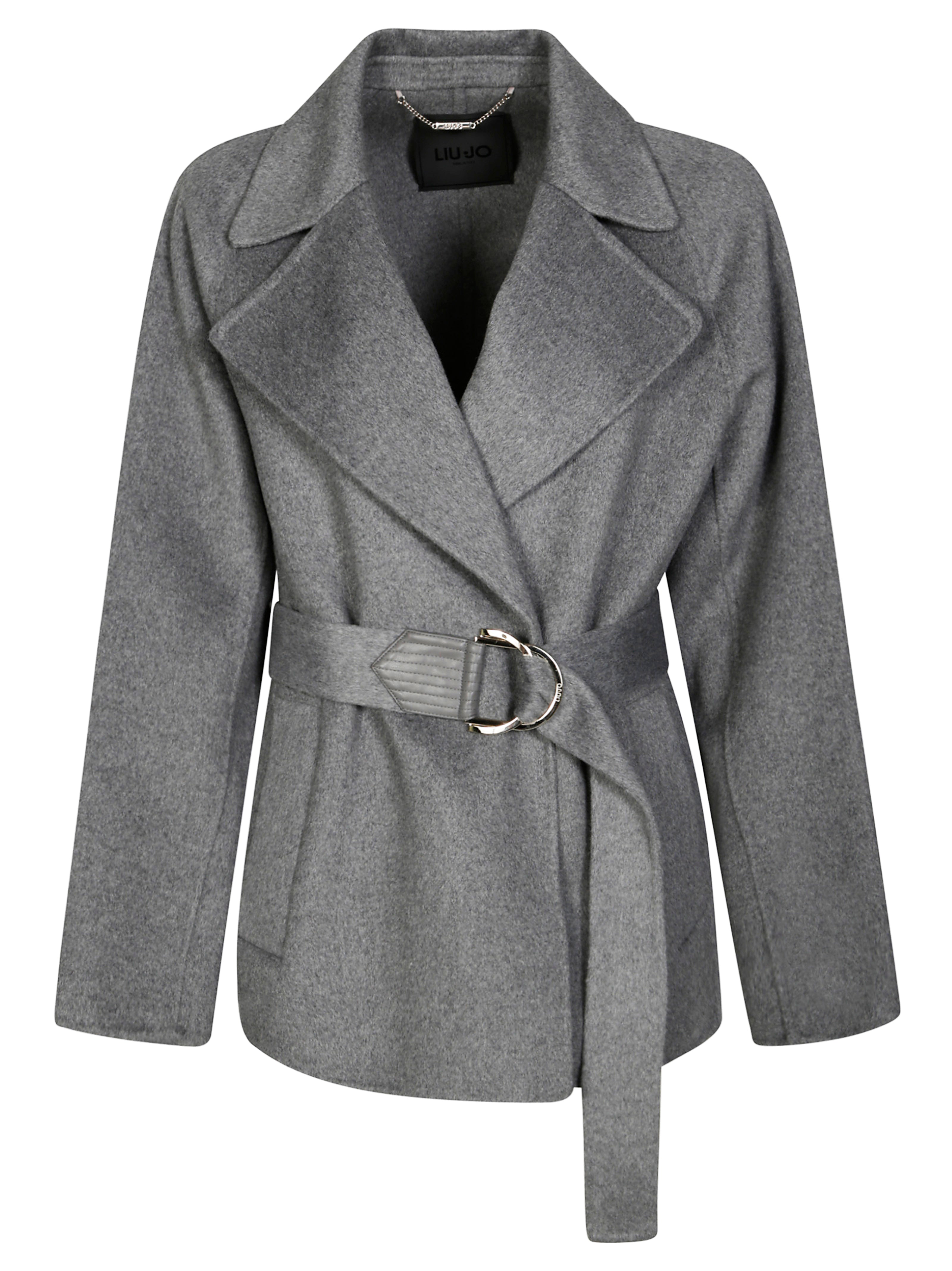LIUJO Double-Breasted Belted Coat for Men