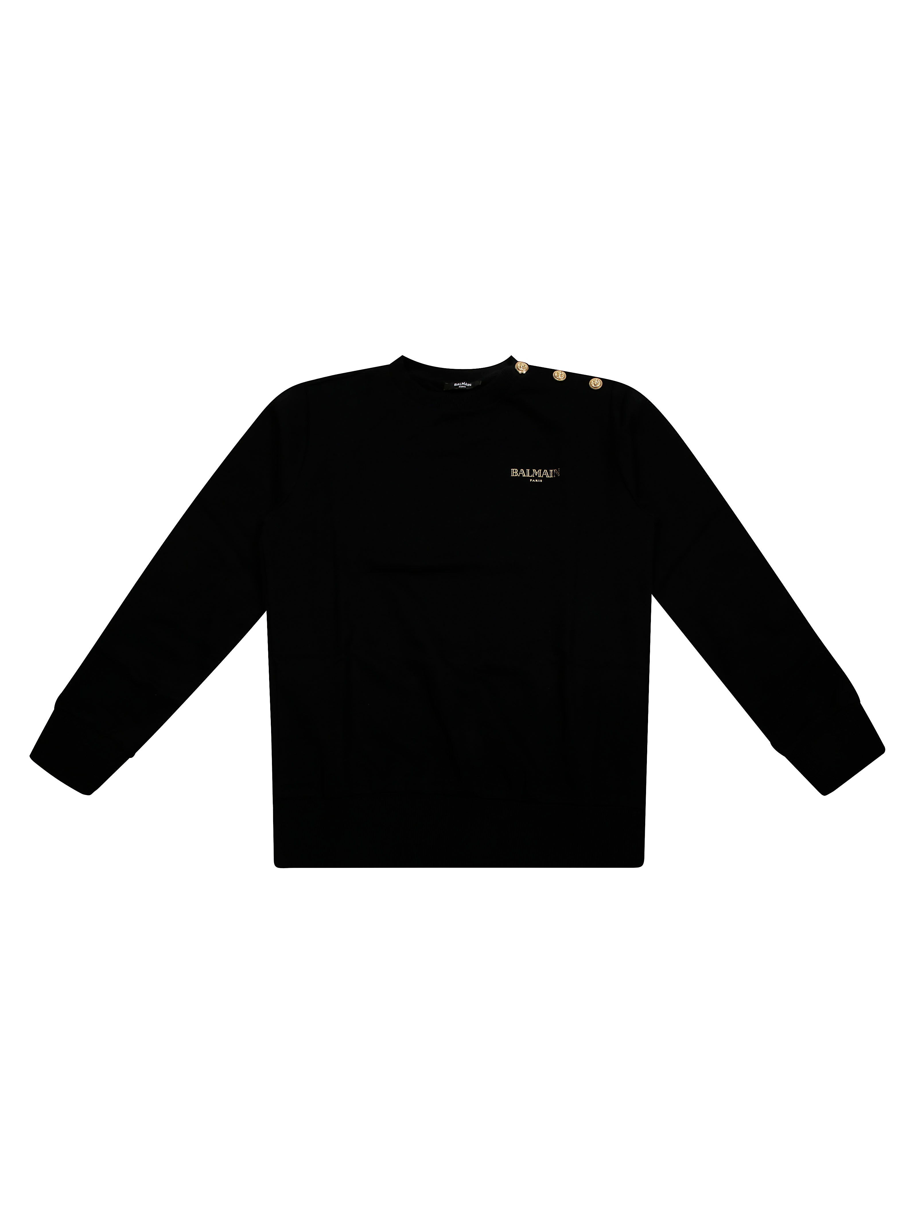 BALMAIN Luxury Logo Sweatshirt with Gold Buttons