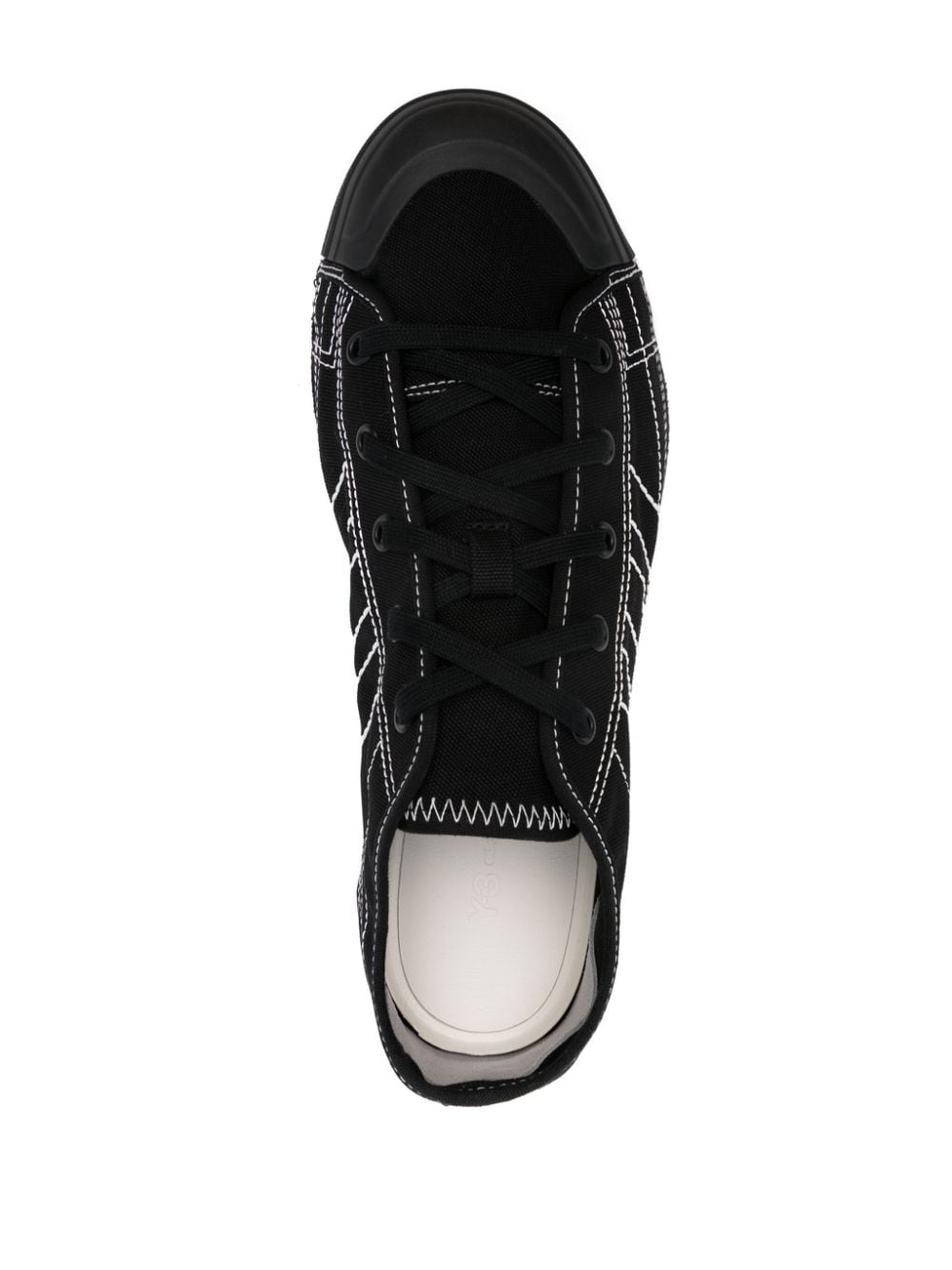 Y-3 Low Leather Sneaker with Signature Side-Stripe