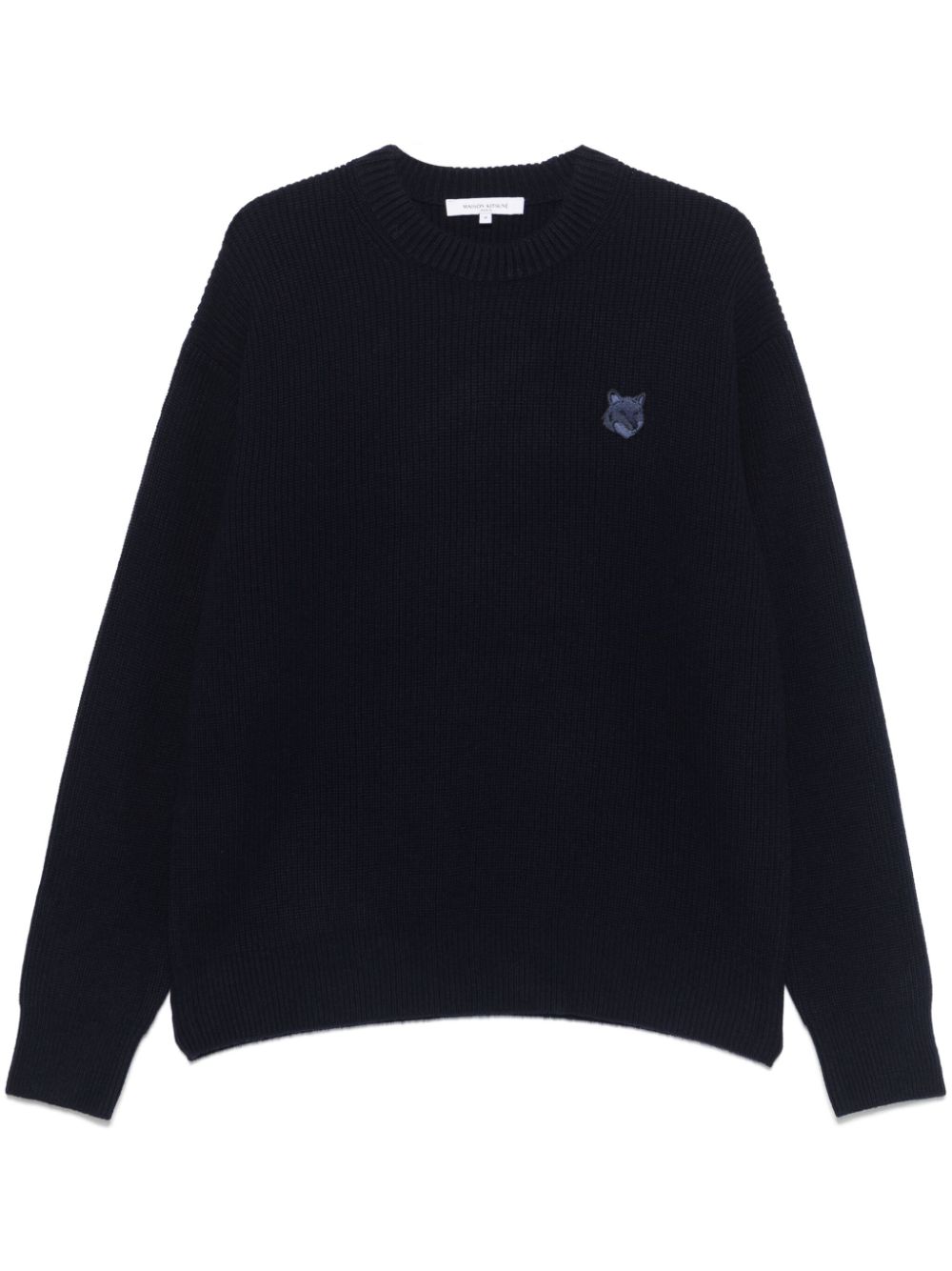 MAISON KITSUNÉ Fisherman's Knit Wool Jumper with Logo Patch for Men