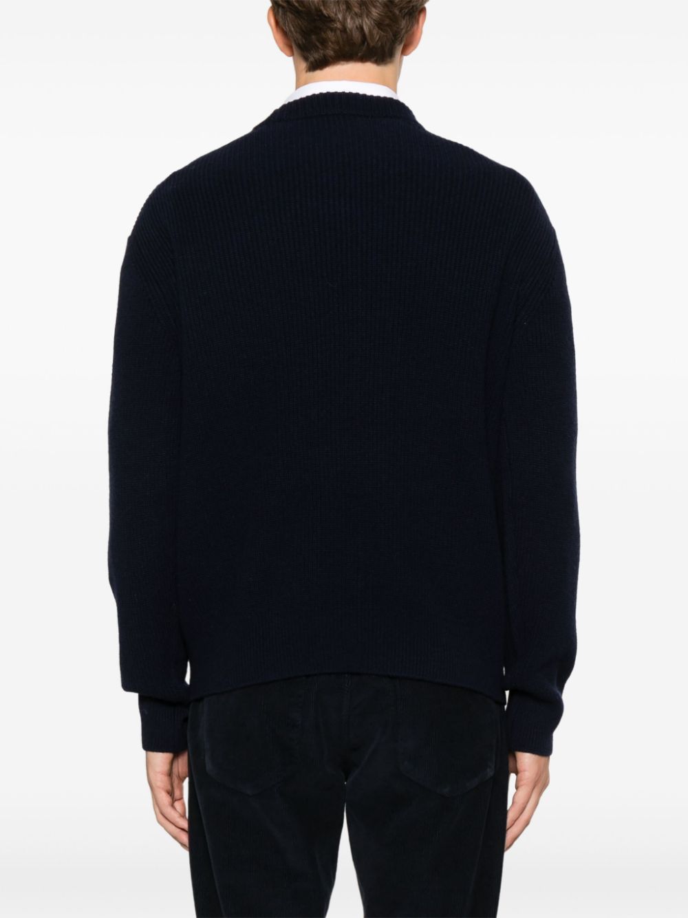 MAISON KITSUNÉ Fisherman's Knit Wool Jumper with Logo Patch for Men