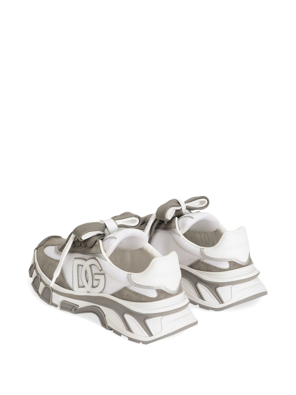 Dolce & Gabbana Multi-Colored Nylon and Calfskin Sneakers with DG Patch - 25mm Sole Height