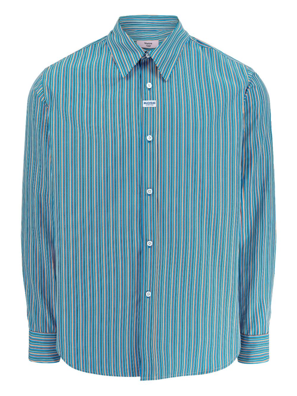 MARTINE ROSE Vertical Stripes Button-Up Point Collar Shirt