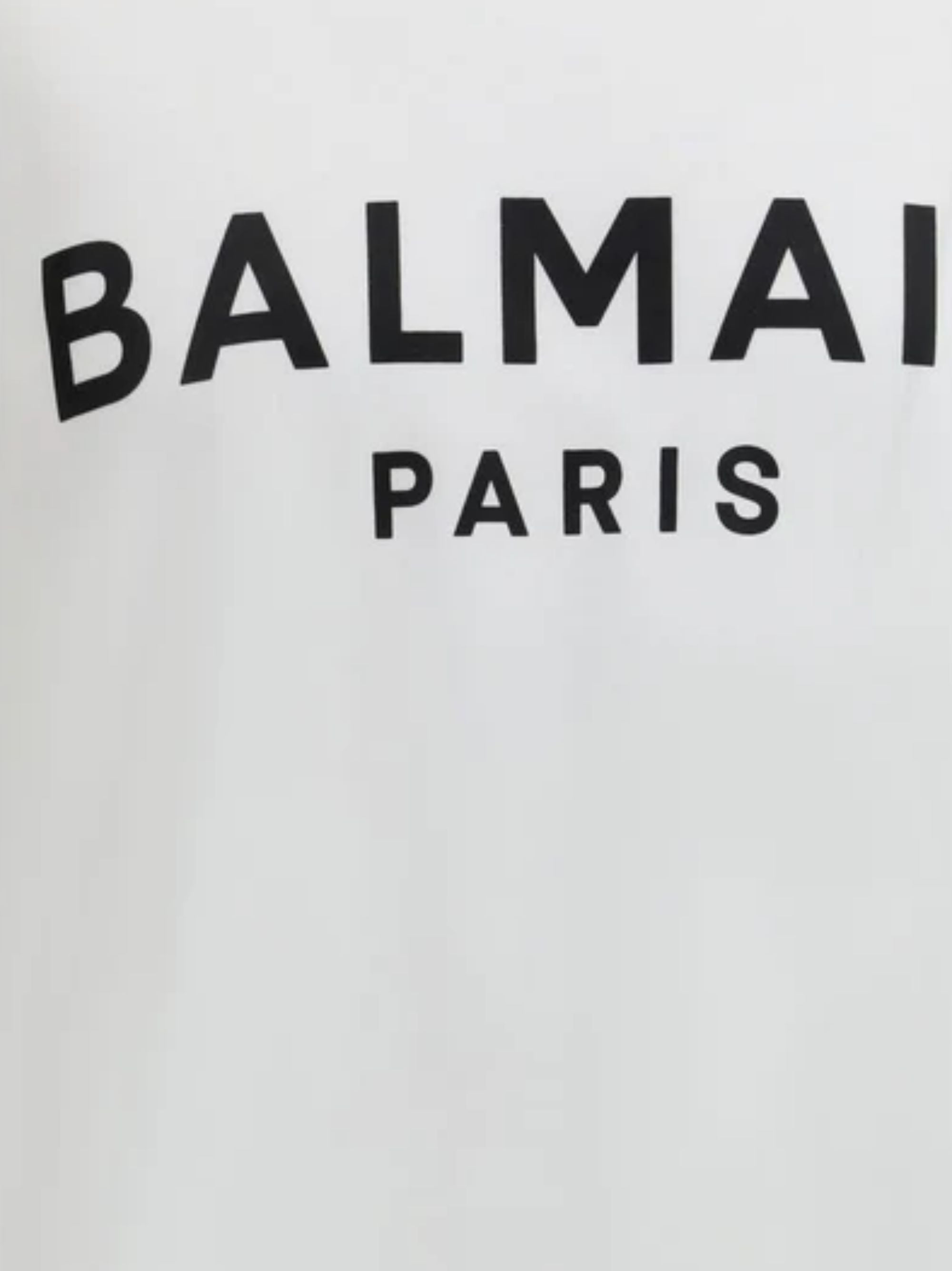 Balmain Logo Print Round Neck Short Sleeve T-Shirt