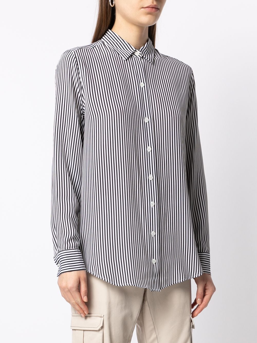 EQUIPMENT Silk Striped Classic Collar Shirt