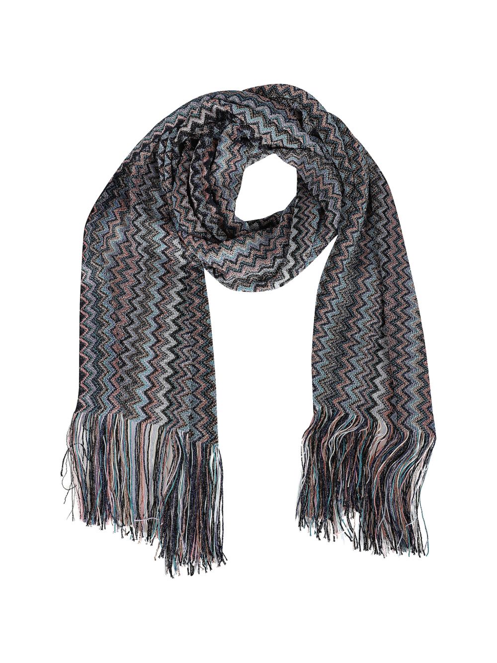 Missoni Fringed Trim Zig-Zag Pattern Scarf for Women