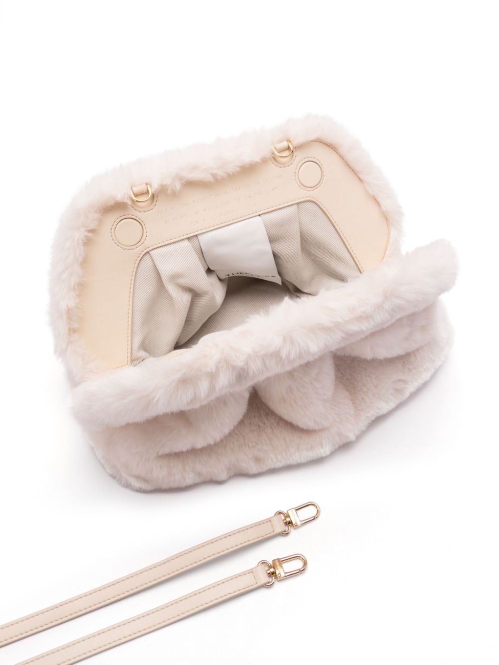 THEMOIRè Mini Faux Fur Clutch with Detachable Strap