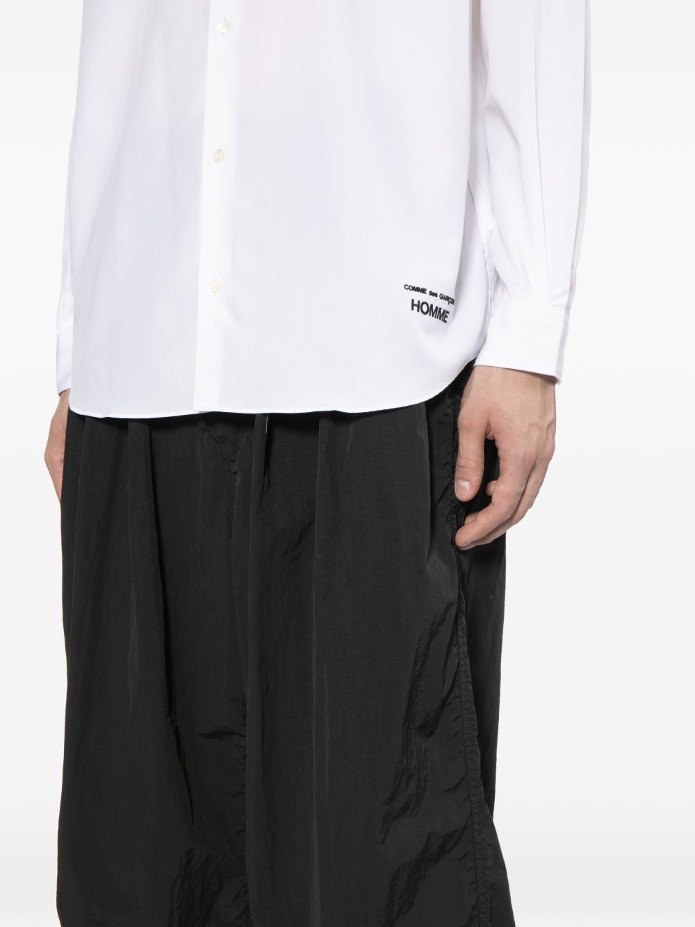COMME DES GARCONS HOMME Front Button and Zip Fastening Trousers with Sleek Pockets