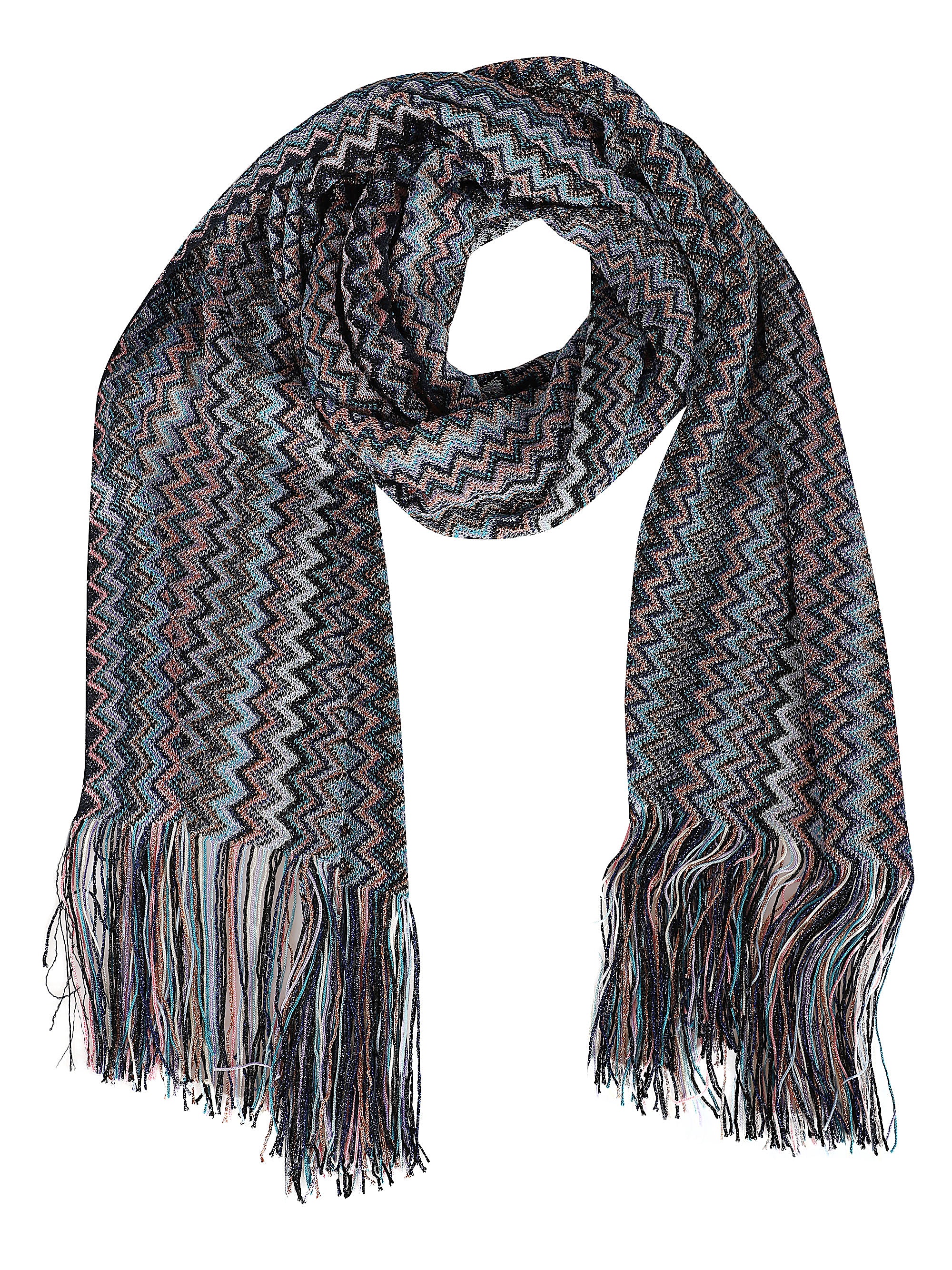 Missoni Fringed Trim Zig-Zag Pattern Scarf for Women